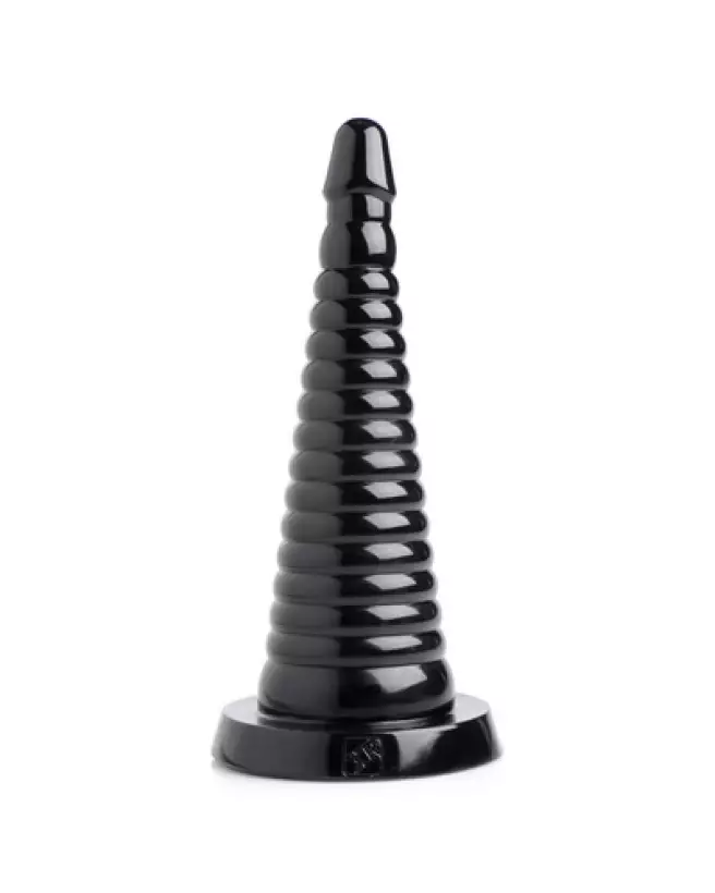Image du Giant Ribbed Anal Cone Black XXL par XR Brands-1