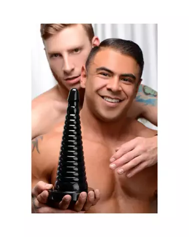 Image du Giant Ribbed Anal Cone Black XXL par XR Brands-3