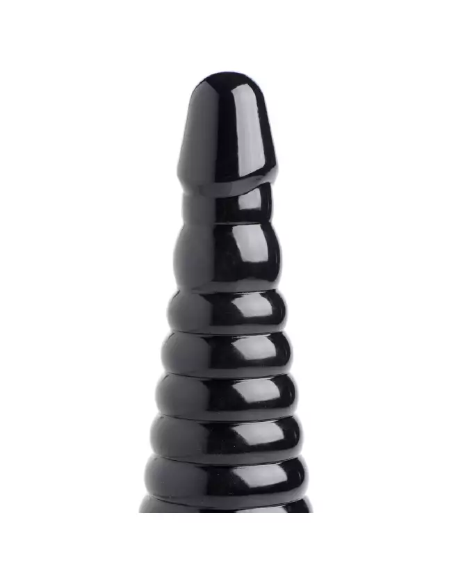 Image du Giant Ribbed Anal Cone Black XXL par XR Brands-4