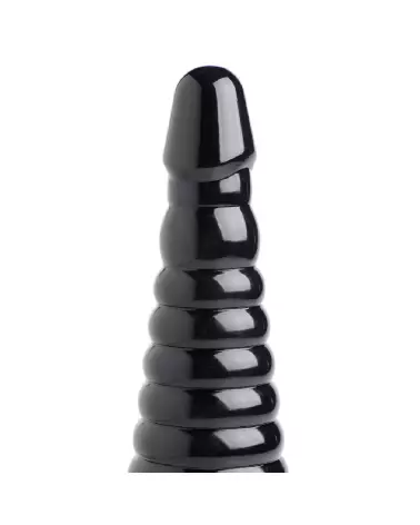 Image du Giant Ribbed Anal Cone Black XXL par XR Brands-4