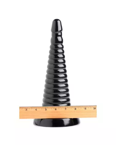 Image du Giant Ribbed Anal Cone Black XXL par XR Brands-6