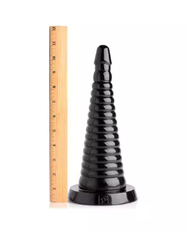 Image du Giant Ribbed Anal Cone Black XXL par XR Brands-7