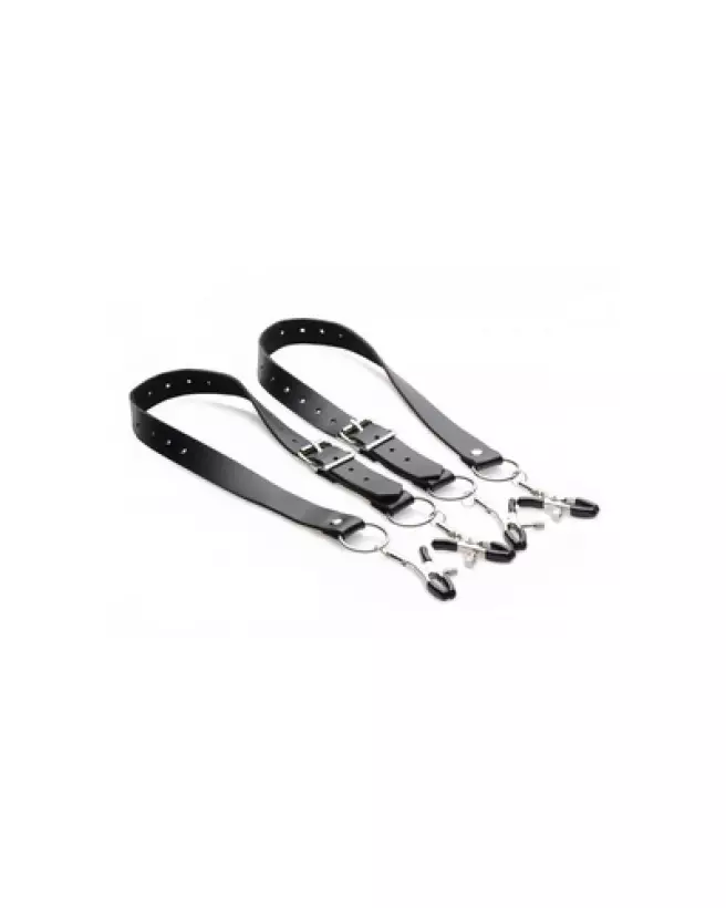 Labia Spreader avec pinces de XR Brands pour stimulation de tétons et clitoris-1