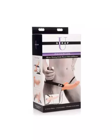 Image du Double Dildo Vibrant Supreme Pleasure de XR Brands avec harnais ajustable-2