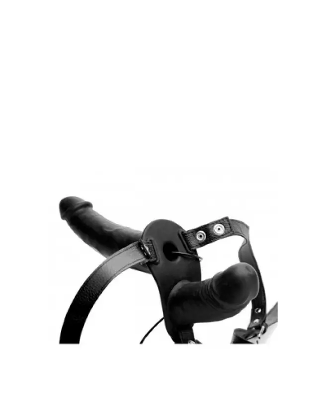 Image du Supreme Pleasure Vibrating Double Dildo with Harness par XR Brands-1