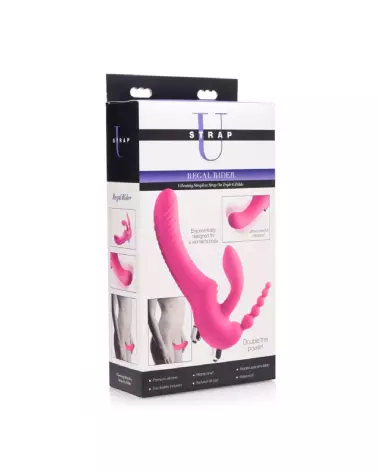Regal Rider Triple Vibrating Strapless Strap-On par XR Brands en silicone-2