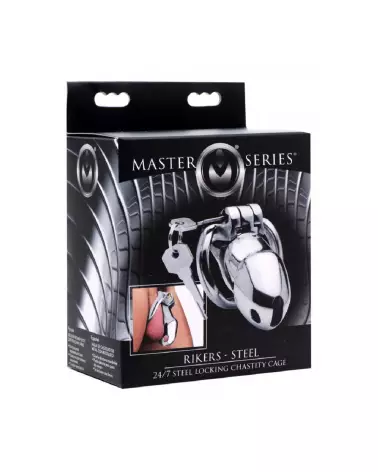 Image de la cage de chasteté Rikers 24-7 en acier inoxydable par XR Brands-2