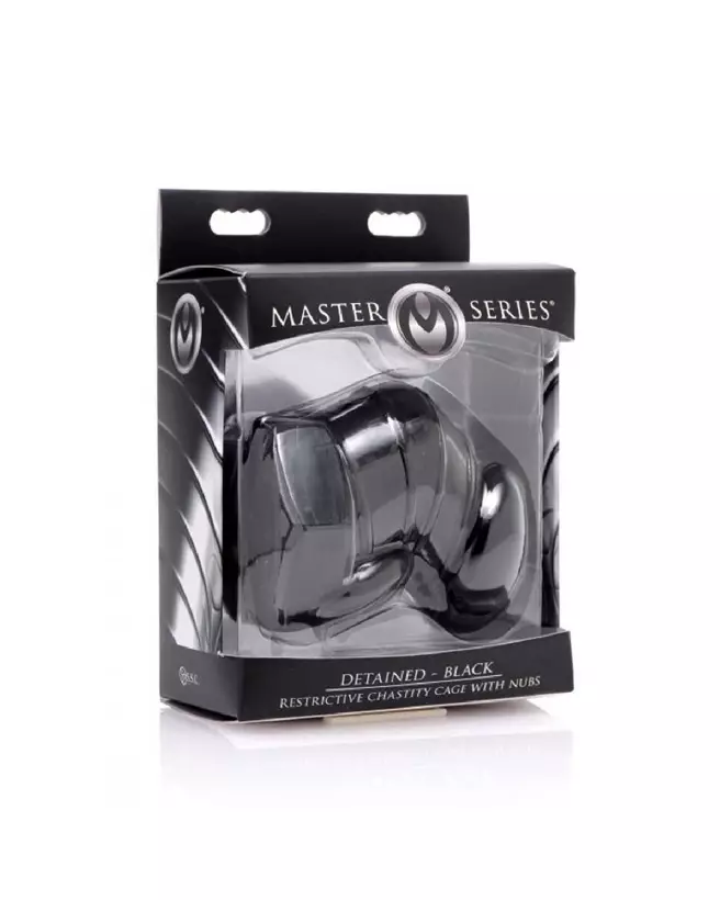 Cage de chasteté noire avec clous de XR Brands pour contrôle durable et sécurisé-2