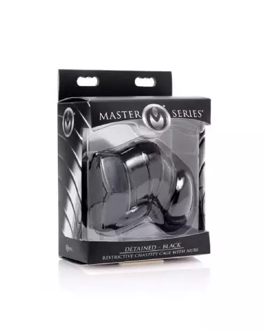 Cage de chasteté noire avec clous de XR Brands pour contrôle durable et sécurisé-2