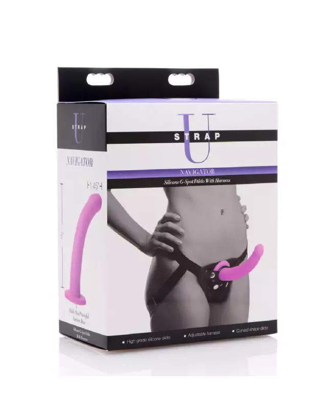 Navigator G-Spot Silicone Dildo with Harness par XR Brands-2