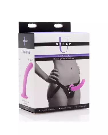 Navigator G-Spot Silicone Dildo with Harness par XR Brands-2