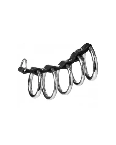 Gates of Hell 5 Rings par XR Brands, Anneaux Cockring en Métal-3