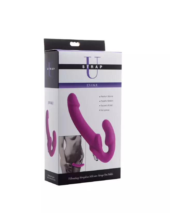Image du Evoke Vibrating Strapless Silicone Strap On Dildo par XR Brands-2