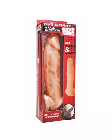 Gaine pour pénis avec étireur de testicules XR Brands en action-3