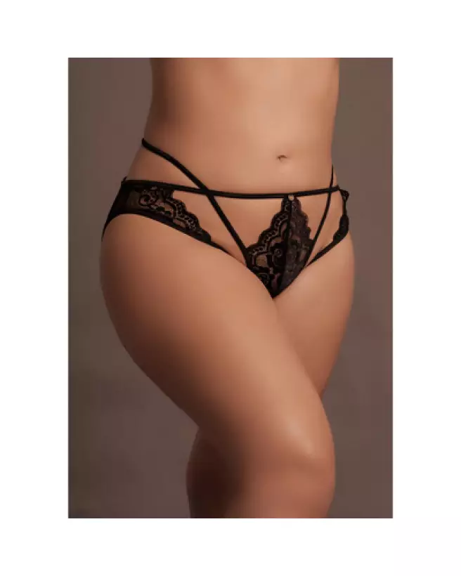 Image de Léna String Ouvert Plus Size avec Détails Dorés par Le Désir by Shots-1