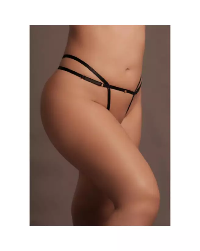 Sophia culotte ouverte grande taille avec détails dorés ajustable par Le Désir by Shots-1