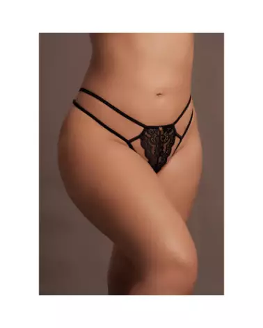 String Faye grande taille en dentelle avec détails dorés - Le Désir by Shots-1