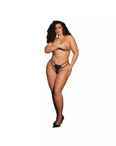 String Faye grande taille en dentelle avec détails dorés - Le Désir by Shots-4