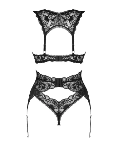Ensemble Donna Dream Noir Obsessive avec soutien-gorge, culotte et porte-jarretelles-8
