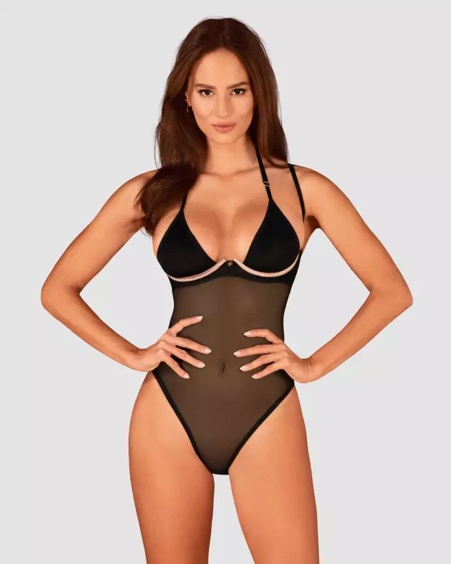 Body Selinne Noir Obsessive - Lingerie de Luxe pour Femme-5
