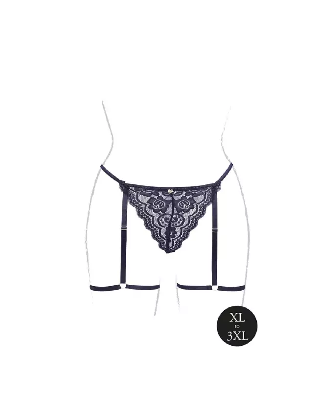 String Marie dentelle taille plus avec jarretelles ajustables et détails dorés Le Désir by Shots-7