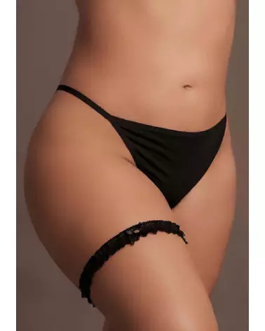 Porte-jarretelles en dentelle élastique dorée grande taille Le Désir by Shots-1
