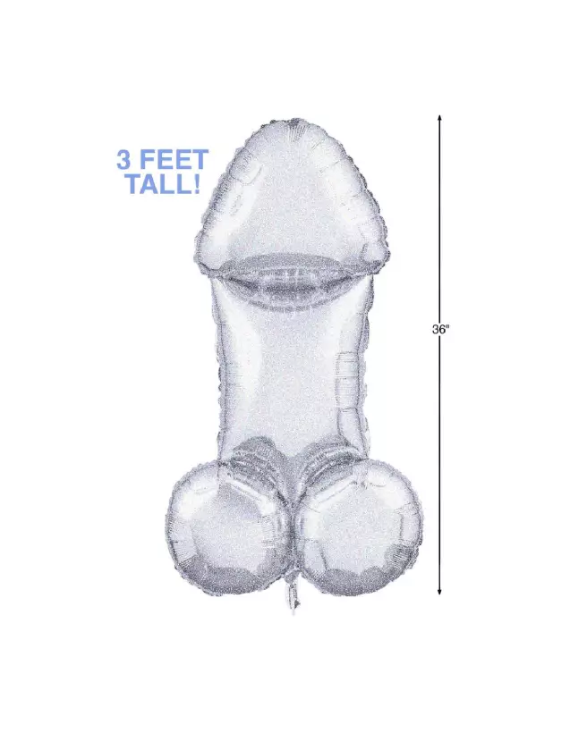 Ballons Mylar 3ft modèle Disco Penis Glitteratti par Little Genie pour EVJF et fêtes-3