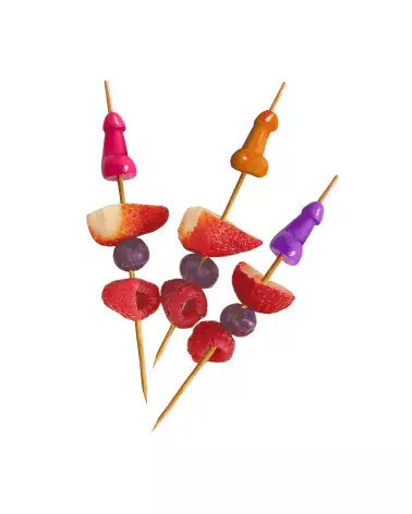 Image du Set de 6 Super Fun Penis Picks pour Hors d'Oeuvres de Little Genie, idéal pour EVJF et fêtes-2