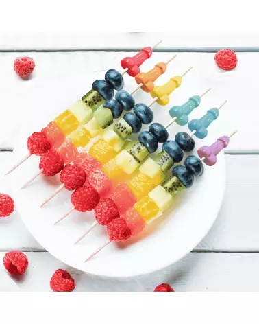 Image du Set de 6 Super Fun Penis Picks pour Hors d'Oeuvres de Little Genie, idéal pour EVJF et fêtes-3
