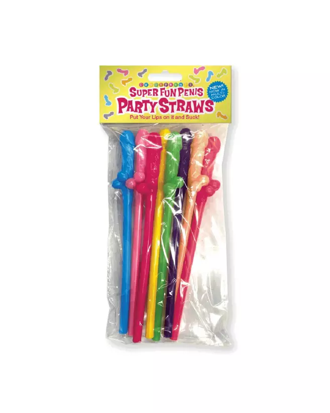 Image de pailles en forme de pénis multicolores de Little Genie pour EVJF et fêtes-3
