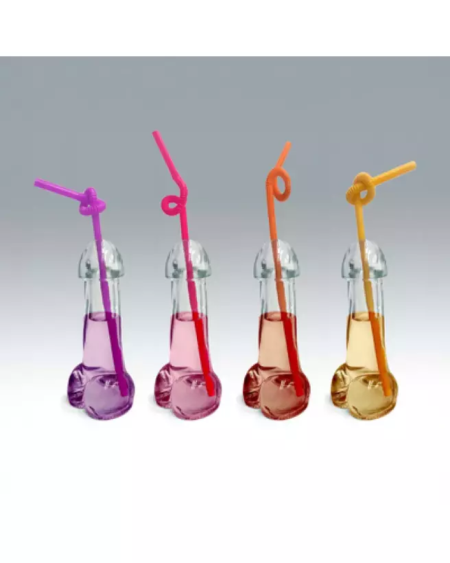 Pack de 4 verres Glitterati Penis 6oz pour EVJF par Little Genie Productions-1