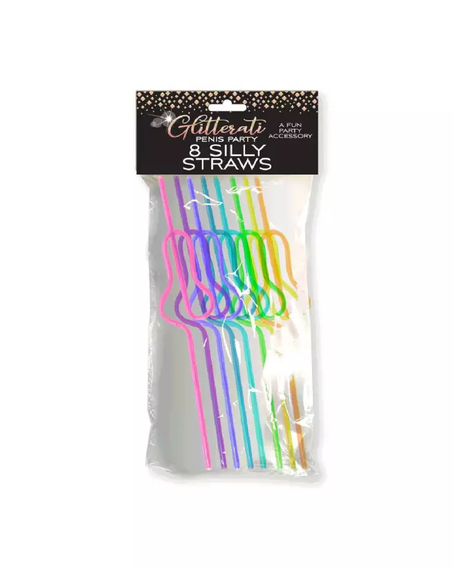 Pailles en forme de pénis Silly Glitterati par Little Genie pour EVJF-3