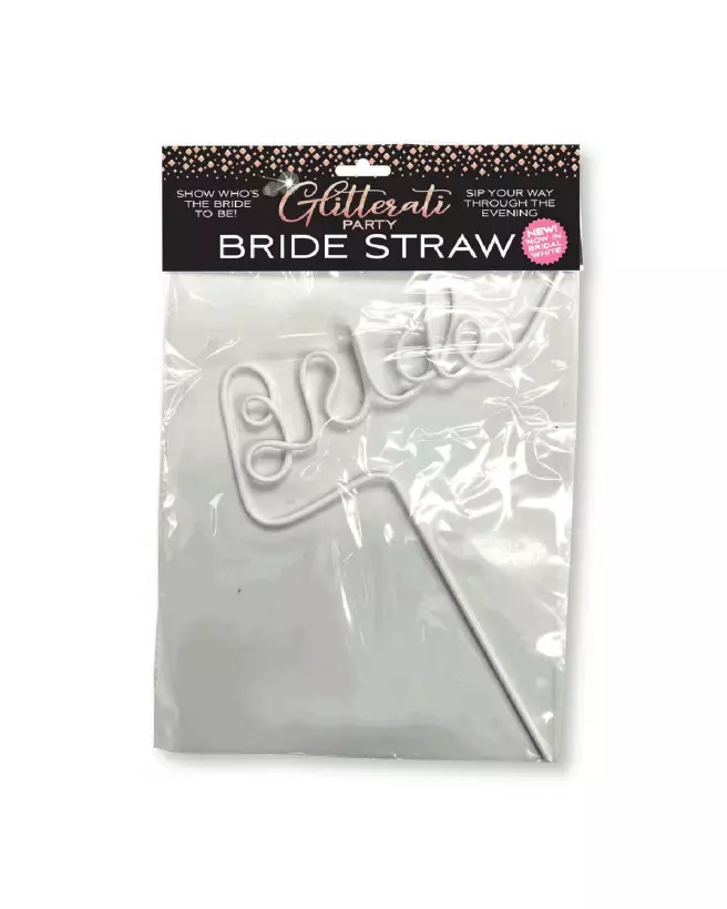 Chapeau de paille blanc Glitterati Bride pour EVJF par Little Genie Productions-2