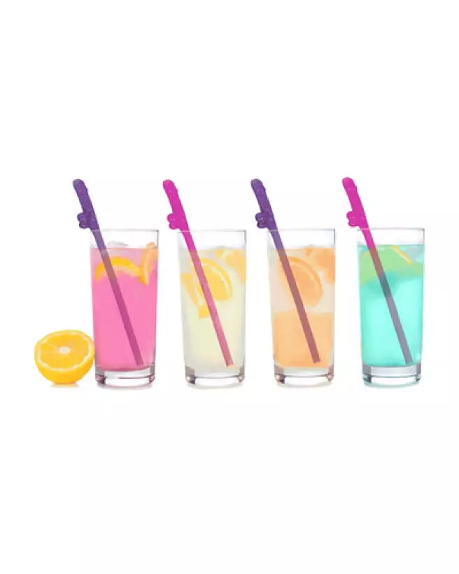 Pailles en forme de pénis Little Genie pour EVJF et soirées festives-1