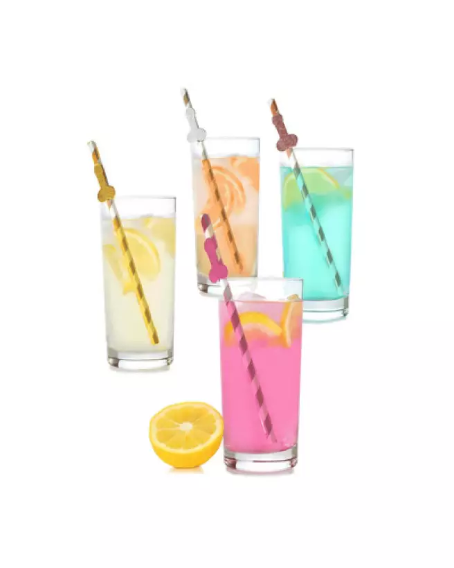 Photo de pailles Glitterati Penis pour EVJF par Little Genie Productions, parfaites pour fêtes et célébrations humorist-1