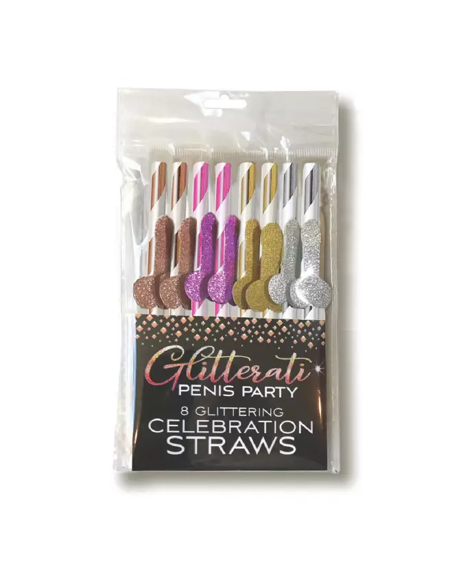 Pailles en forme de pénis Glitterati de Little Genie pour EVJF et fêtes-2