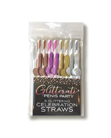 Pailles en forme de pénis Glitterati de Little Genie pour EVJF et fêtes-2