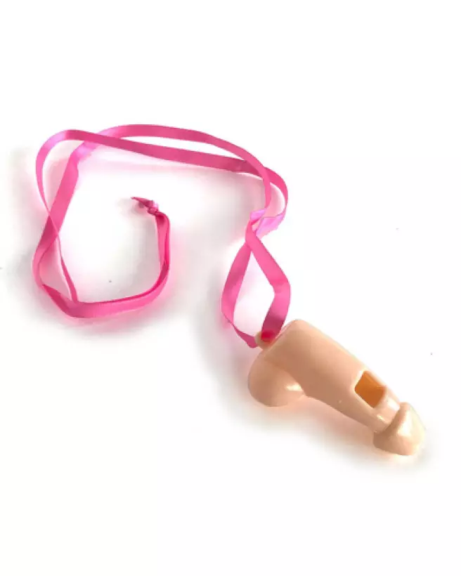 Sifflets en forme de pénis Super Fun Penis pack de 6 par Little Genie pour soirées et fêtes humoristiques-1