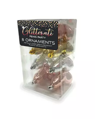 Image des Ornements Pénis Métalliques Glitterati par Little Genie pour Décoration Humoristique-2