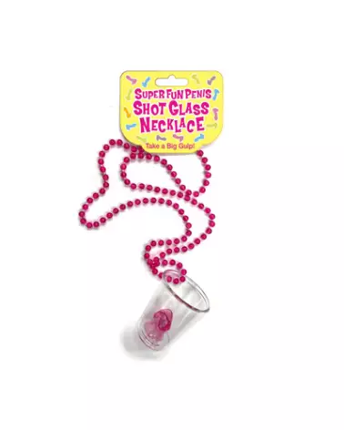 Collier verre à shot Super Fun Penis pour soirées et fêtes humoristiques-1