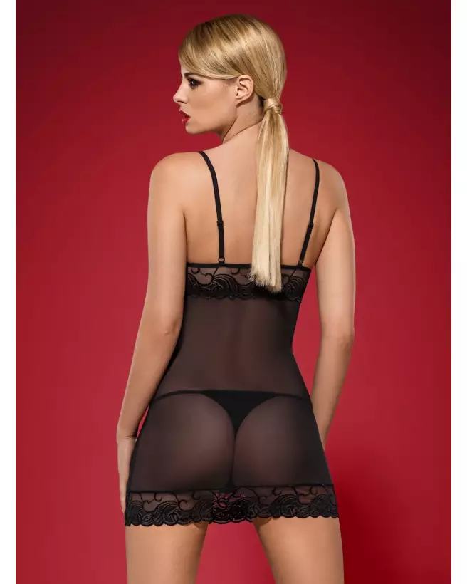 Nuisette Wonderia Noir Obsessive - Lingerie Sensuelle et Élégante-4