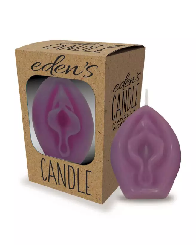 Photo de la bougie parfumée vanille Eden's Candle en forme d'aubergine de Little Genie Productions-2
