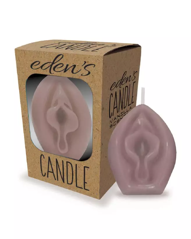 Image de la Bougie Parfumée Vanille Eden’s Candle en couleur taupe - Accessoire pour Amoureux de Little Genie Productio-2