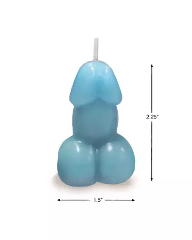 Bougie en forme de pénis bleu parfum vanille de Little Genie Productions pour amoureux-4