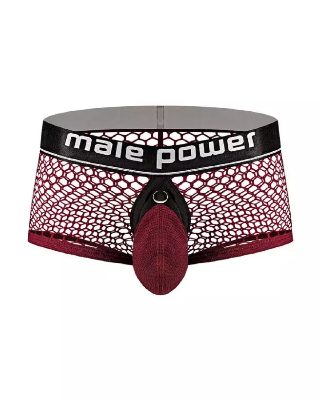 Image du Mini Cock Ring Short Burgundy Taille L par Male Power, jockstrap élégant-5