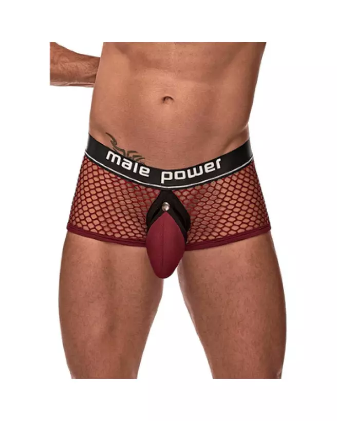 Mini Cock Ring Short Burgundy Taille S par Male Power - Jockstrap Confort et Style-1