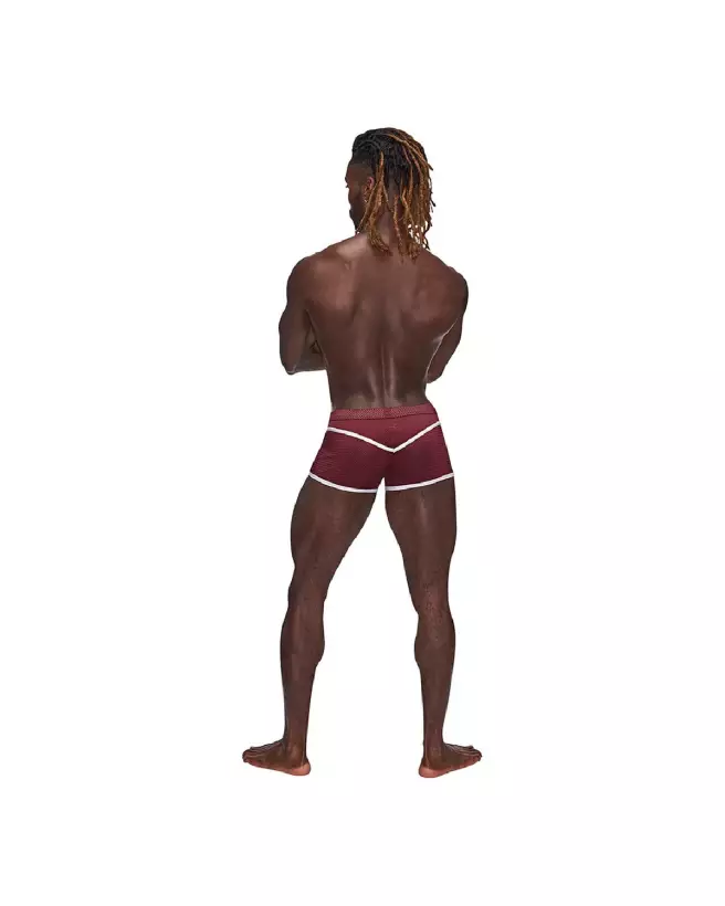 Mini Short Burgundy Taille L Male Power, Jockstrap élégant et confortable-2