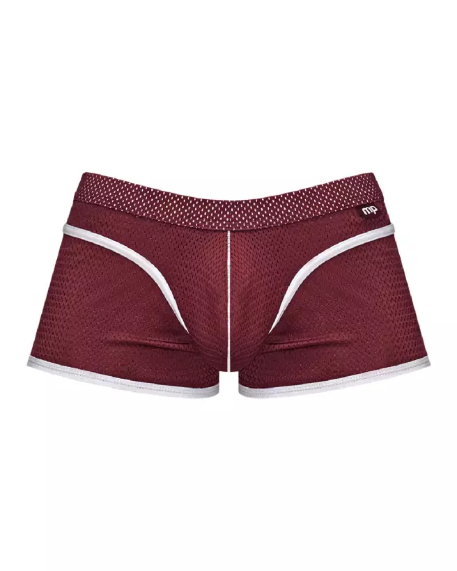 Mini Short Burgundy Taille L Male Power, Jockstrap élégant et confortable-4