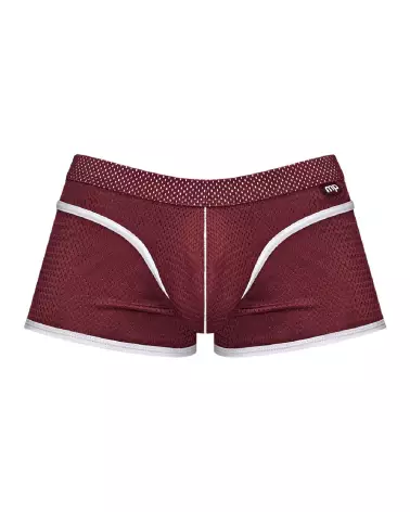 Mini Short Burgundy Taille L Male Power, Jockstrap élégant et confortable-4