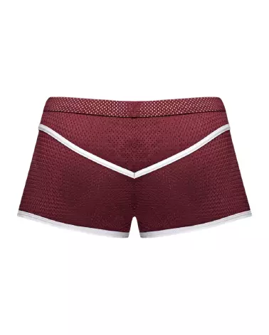 Mini Short Burgundy Taille L Male Power, Jockstrap élégant et confortable-5